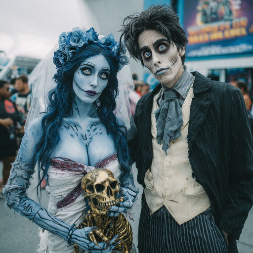 Haunting Bride and Her Skeletal Companion