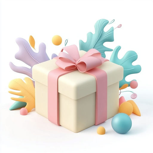 3D realistic gift on flat white background, isolated clipart