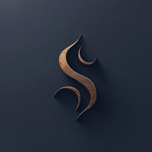 Minimalist logos with monogram and gold accents on dark navy background