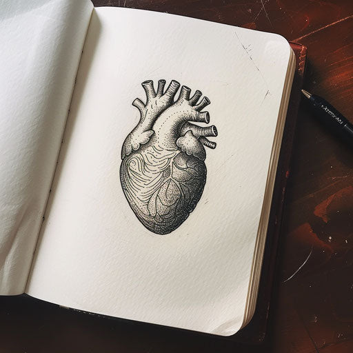 Classic black fingerprint heart tattoo