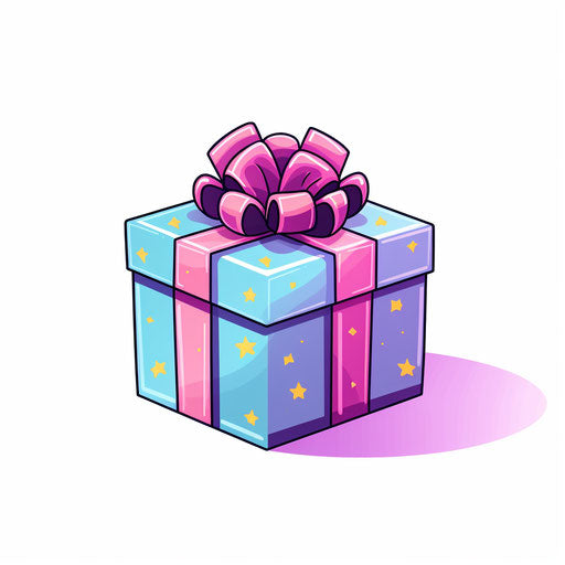 Minimalist gift illustration on white background