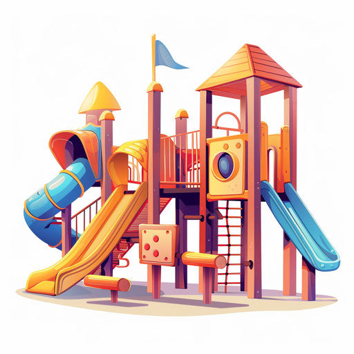 Playground clipart in a photo realistic style