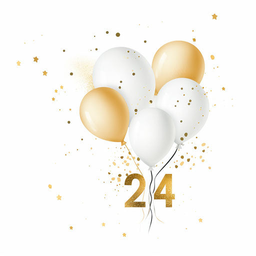 New Year clip art 2024 in minimalist style