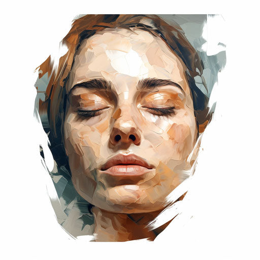Portrait of a head clipart in the style of Oil painting, on a white background