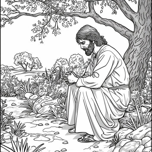 Jesus praying in the Garden of Gethsemane
