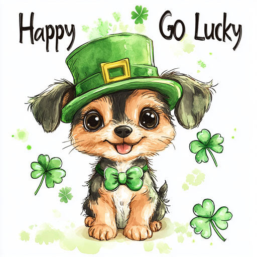 Happy puppy for St. Patrick's Day
