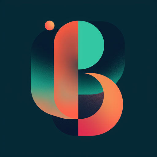 Modern logo with abstract shapes and vibrant gradient