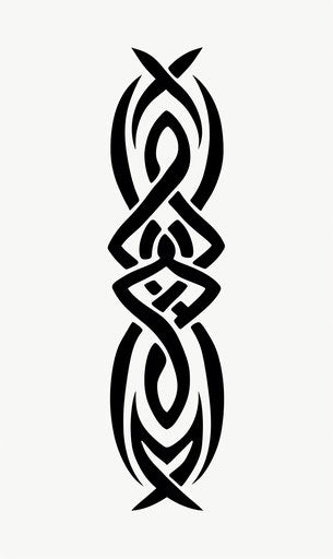 Black tribal tattoo design on white background, celtic style