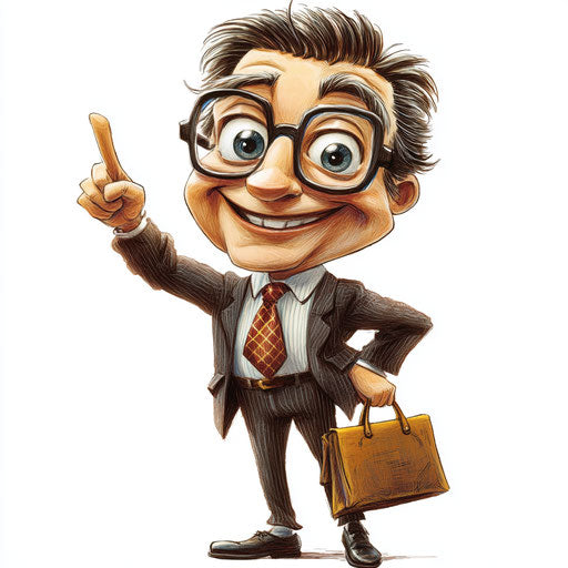 Humorous caricature of a speaker with human characteristics