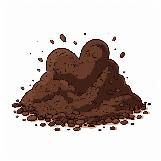 Minimalist style dirt clipart, on white background