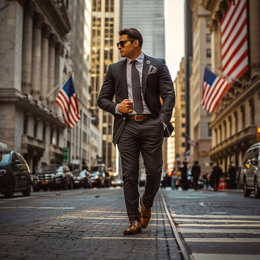 Confident businessman on Wall Street