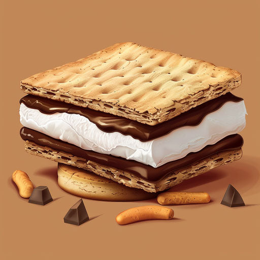 Photo Realistic S'mores Clipart with Random Background, Metallic Sheen, and Textures