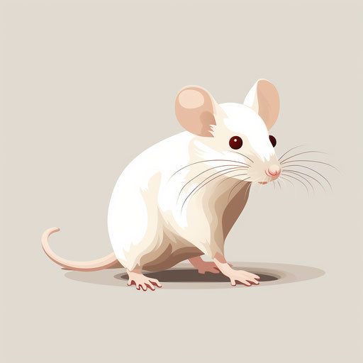 Mouse illustration in Minimalist style on white background
