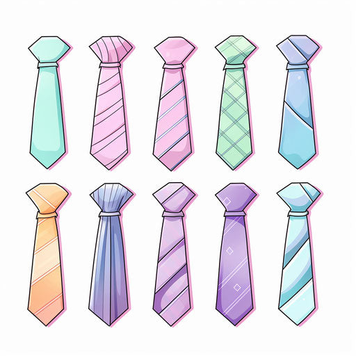 Tie clipart in the style of Pastel Colors Art, on a white background