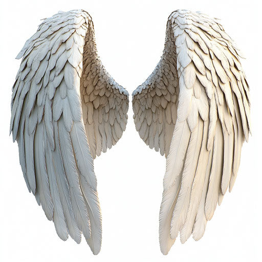 3D wings on flat white background in photo realistic style