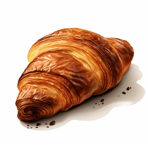 Croissant clipart in the style of Chiaroscuro Art, on white background
