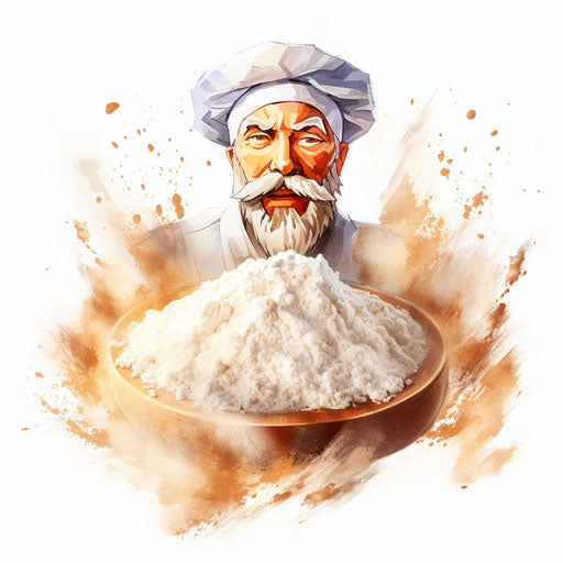 Flour clipart in the style of oil painting, on a white background