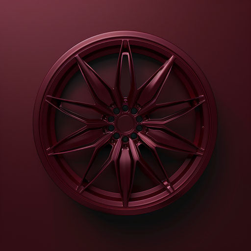 Photo realistic wheel clipart on a rich burgundy background