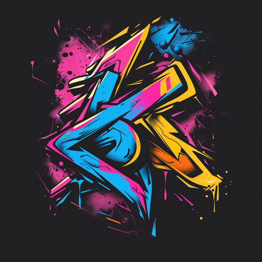 Edgy streetwear logo with graffiti elements and urban colors