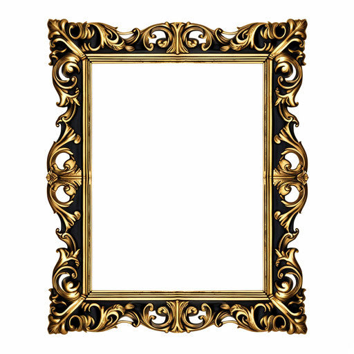 Picture frame clipart in Chiaroscuro Art style on white background