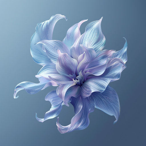 Realistic wow clipart flourishes on flat indigo backdrop