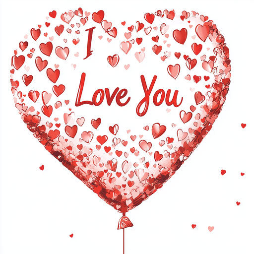 Heart-shaped balloon with words 'I Love You'