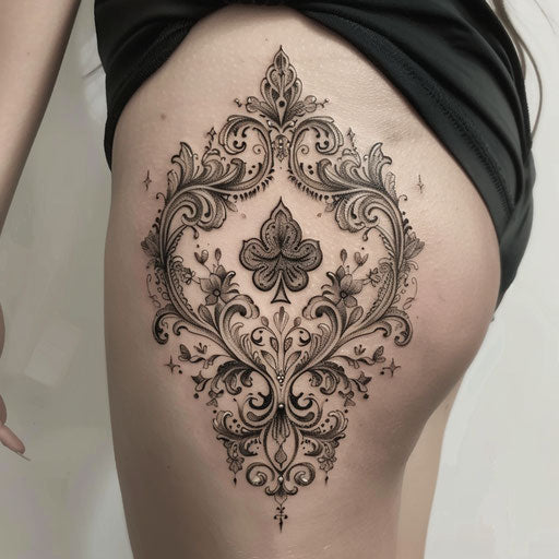 Vibrant Queen Of Spades Tattoo Design Pack