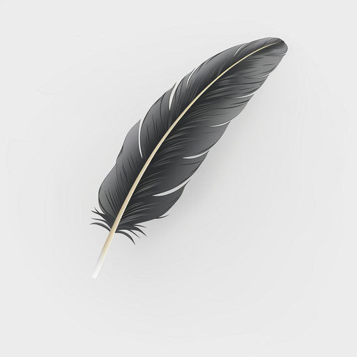 Realistic quill illustration on flat white background