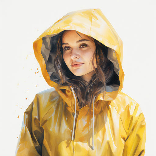 Raincoat clipart in the style of Oil painting, on white background