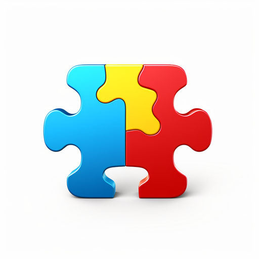 Minimalist puzzle piece on white background