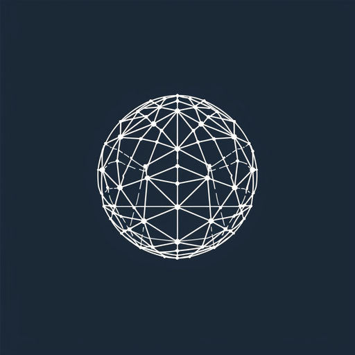 Detailed globe logo with network lines and space for name