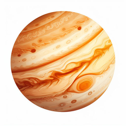 Minimalist Jupiter illustration on white background