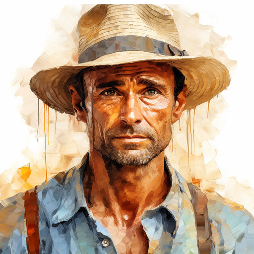 Human illustration in the style of Oil painting, on a white background