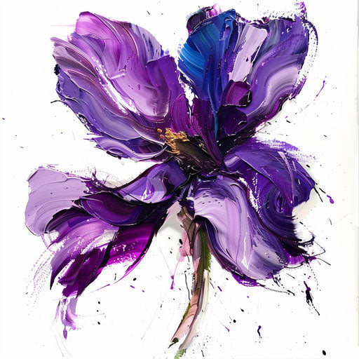 Impressionistic painting of a violet flower tattoo