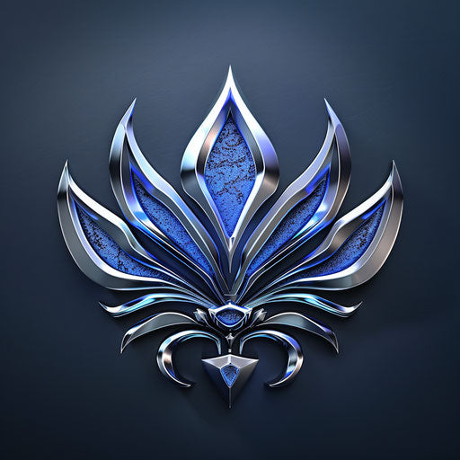 Crown logo in blue and silver with modern background