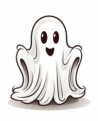 Cute ghost to color reading spooky