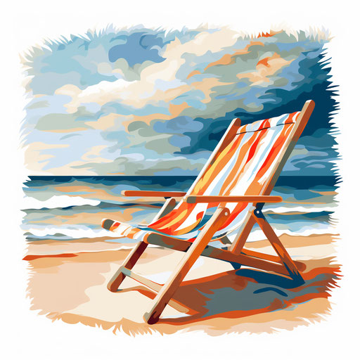 Beach chair in Impressionistic style