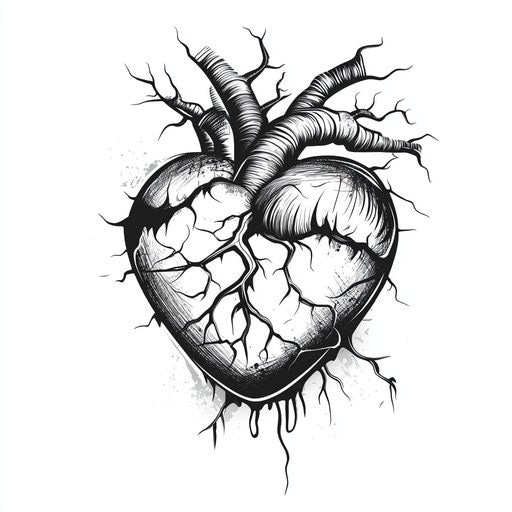 Beautiful clipart style flat tattoo sketch heartless tattoo