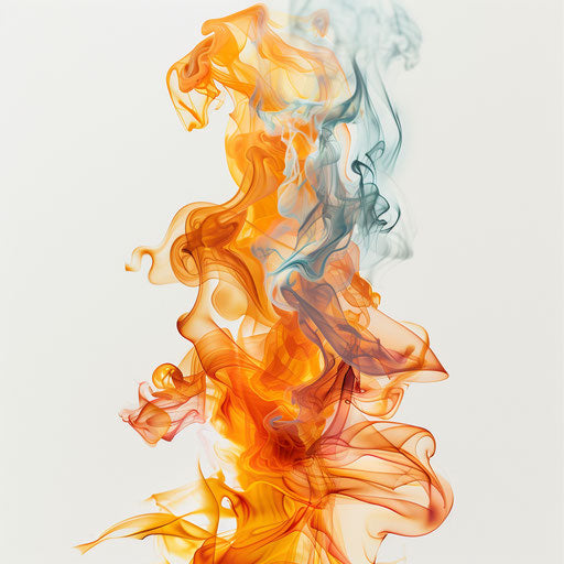 Realistic fire clipart on flat white background