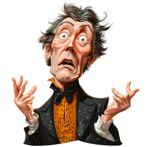 Humorous caricature of a Charles Sumner clipart with human characteristics
