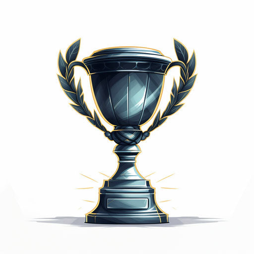 Trophy illustration in the style of Chiaroscuro Art, on white background