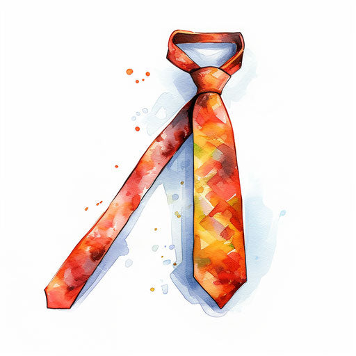 Tie clipart in the style of Oil painting, on a white background