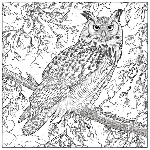 A majestic owl on a tree branch