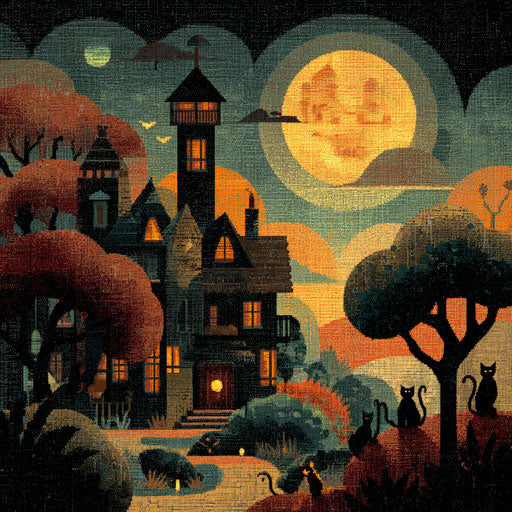 Spooky Halloween Night with Playful Elements