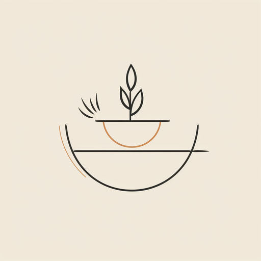 Minimalist restaurant logo with clean lines on white background