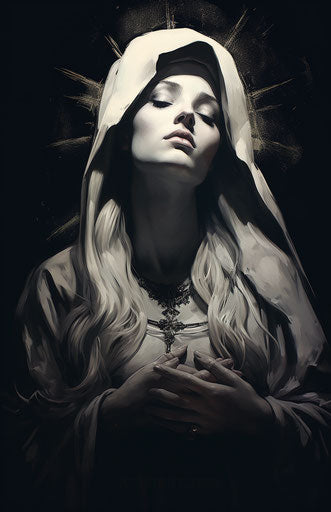 Tattoo of Saint Mary, street art calligraphy style