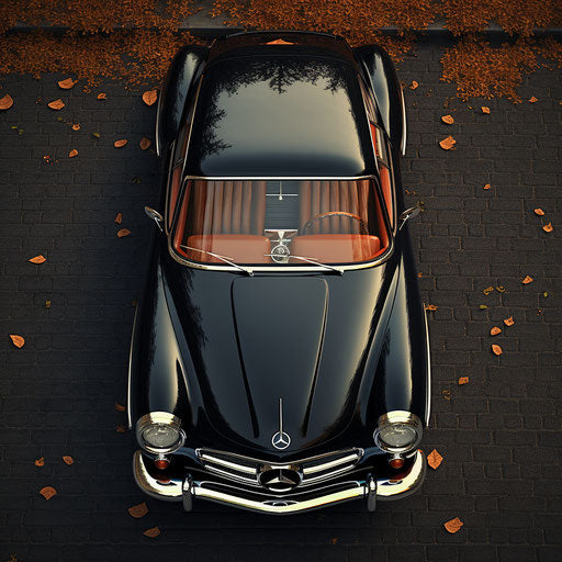 Top view of a classic Mercedes Benz