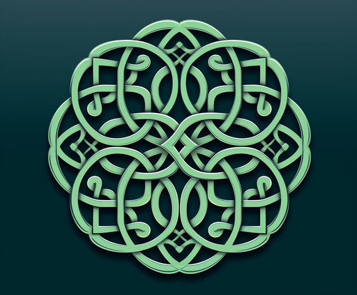 Celtic clover, absinthe culture style, intertwined networks