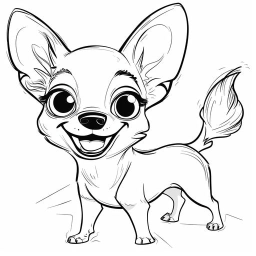 Happy wagging Chihuahua coloring page