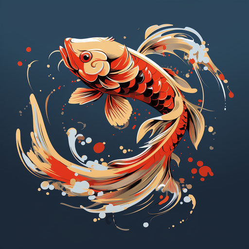 Koi fish in realism with surrealistic elements